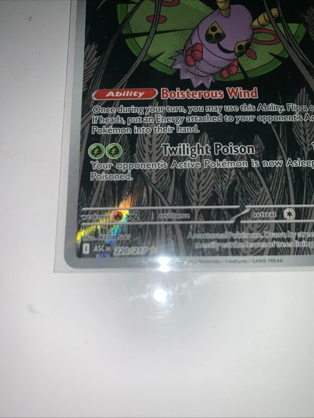 Dustox V Full Art Holographic Pokémon Card - Green & Purple
